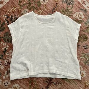 Neuflora White Textured Cotton Top, NWOT